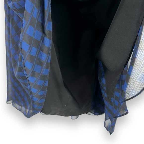 Club Monaco Yowshee Micro Pleated Midi Skirt, Blue/Black Print, Size 4 - Picture 9 of 13